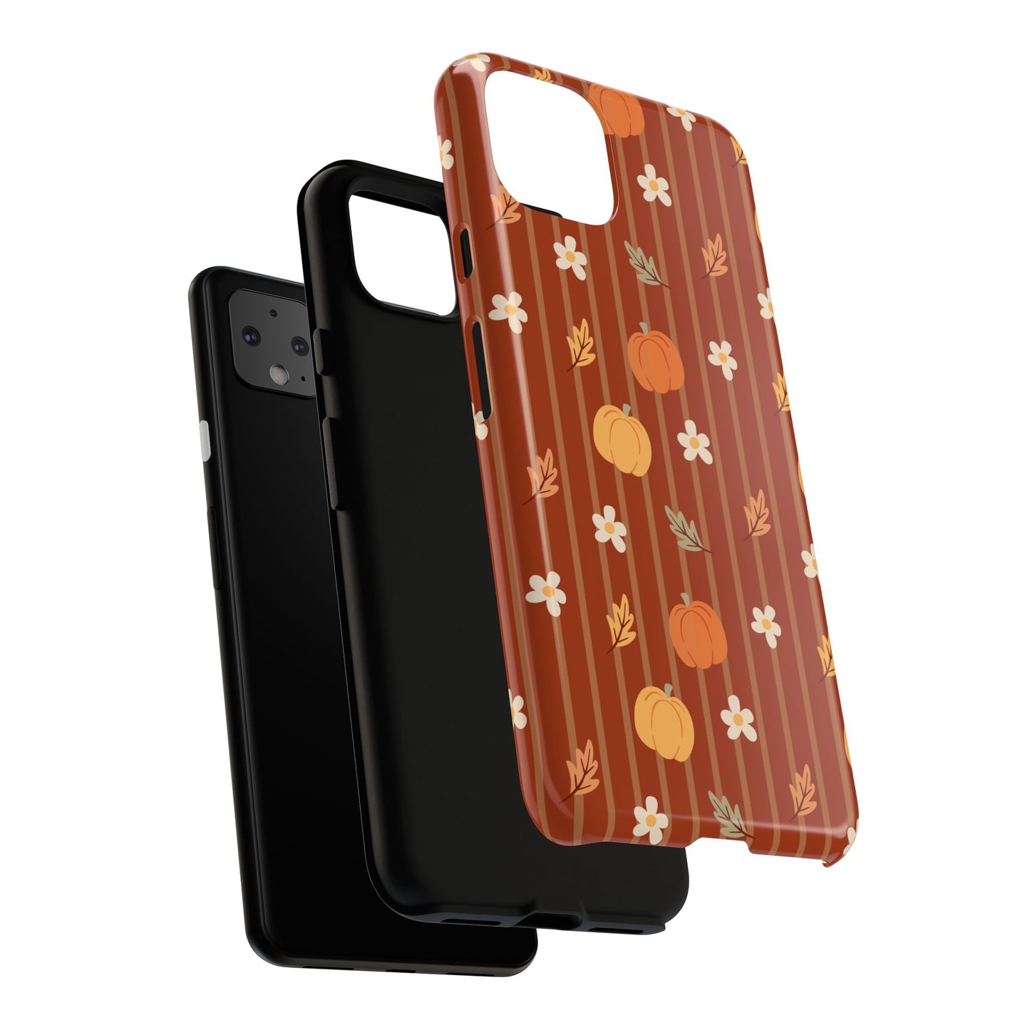 Pumpkin Spice Floral Stripe Google Pixel Case