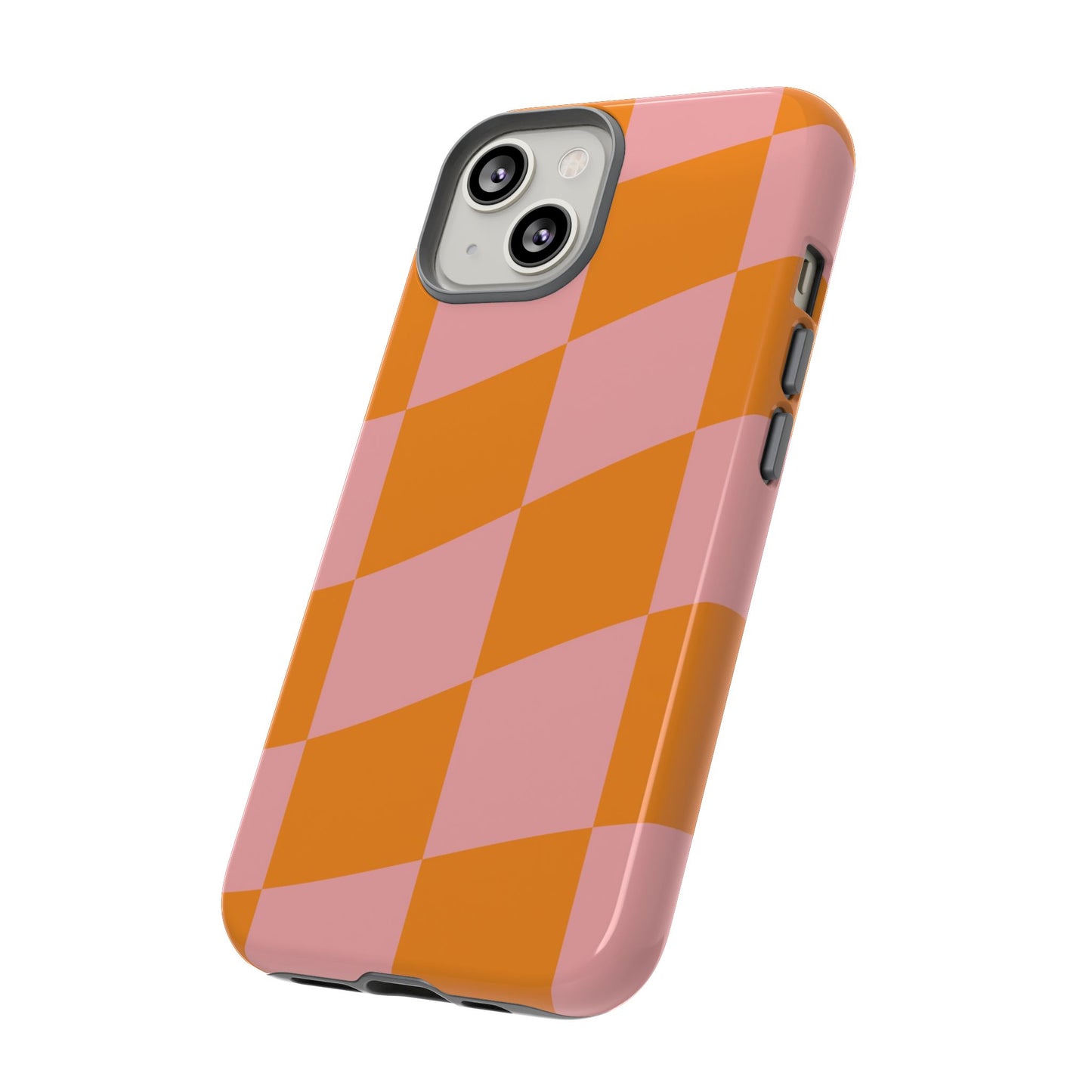 Pink & Orange Wavy Checker iPhone Case