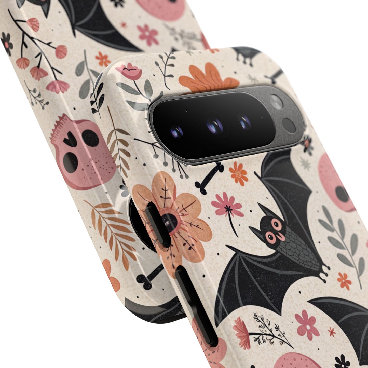 Floral Bats & Skulls Halloween Google Pixel Case