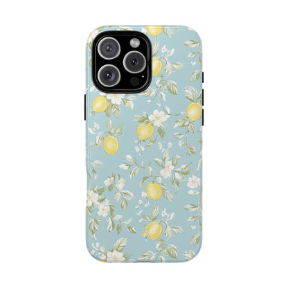 Lemon Blossom Blue iPhone Case