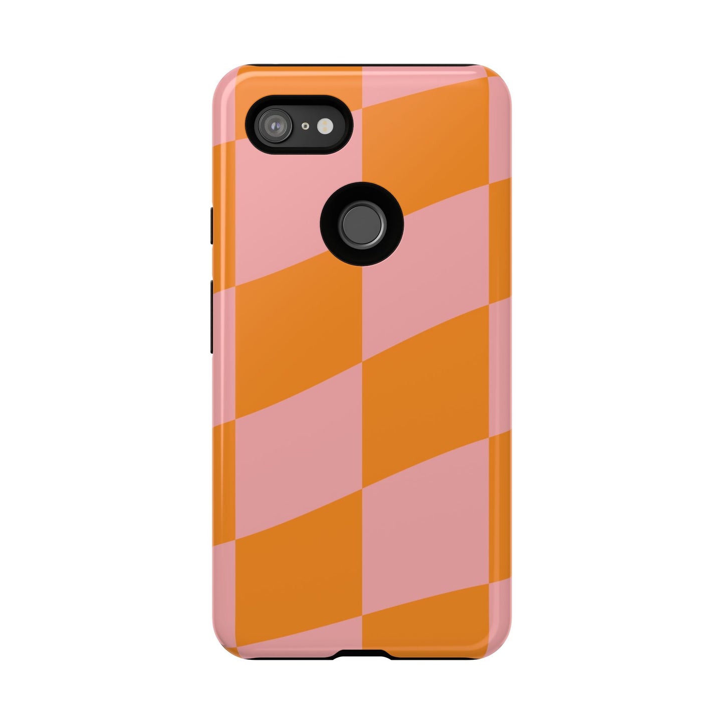 Pink & Orange Wavy Checker Google Pixel Case