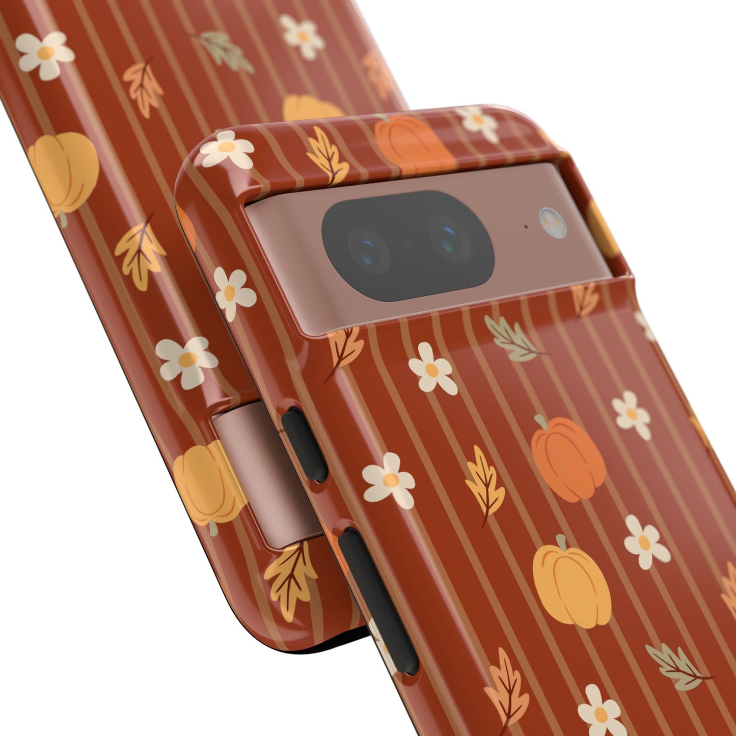 Pumpkin Spice Floral Stripe Google Pixel Case