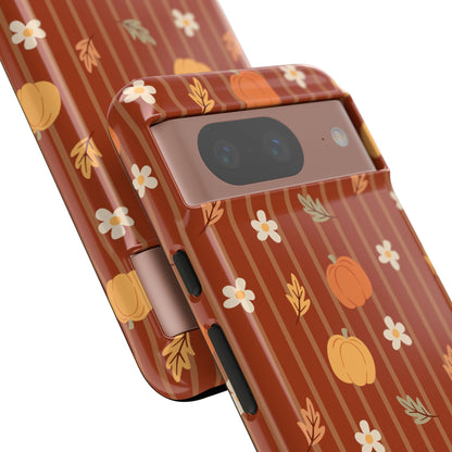 Pumpkin Spice Floral Stripe Google Pixel Case