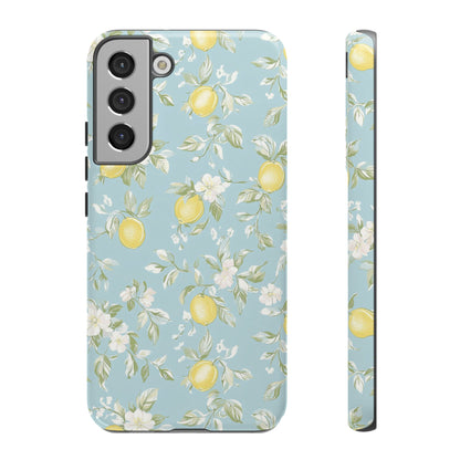 Lemon Blossom Blue Samsung Case