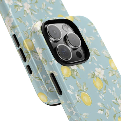 Lemon Blossom Blue iPhone Case