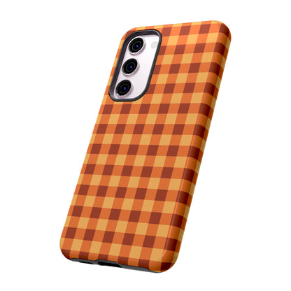 Orange Gingham Checkered Samsung Case