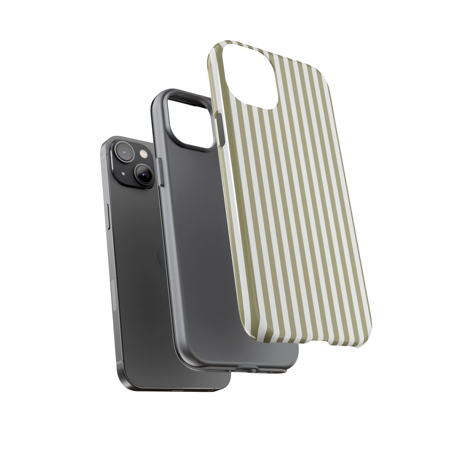 Sage & White Stripe iPhone Case