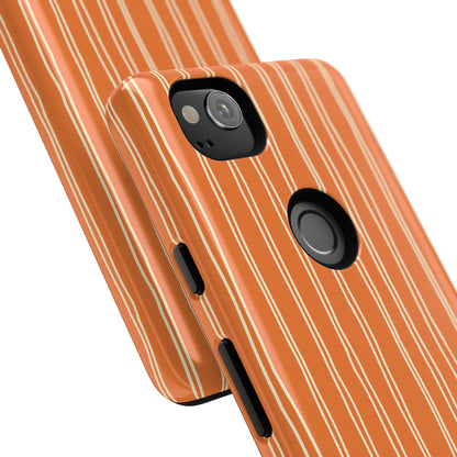 Orange Vertical Stripe Phone Google Pixel Case