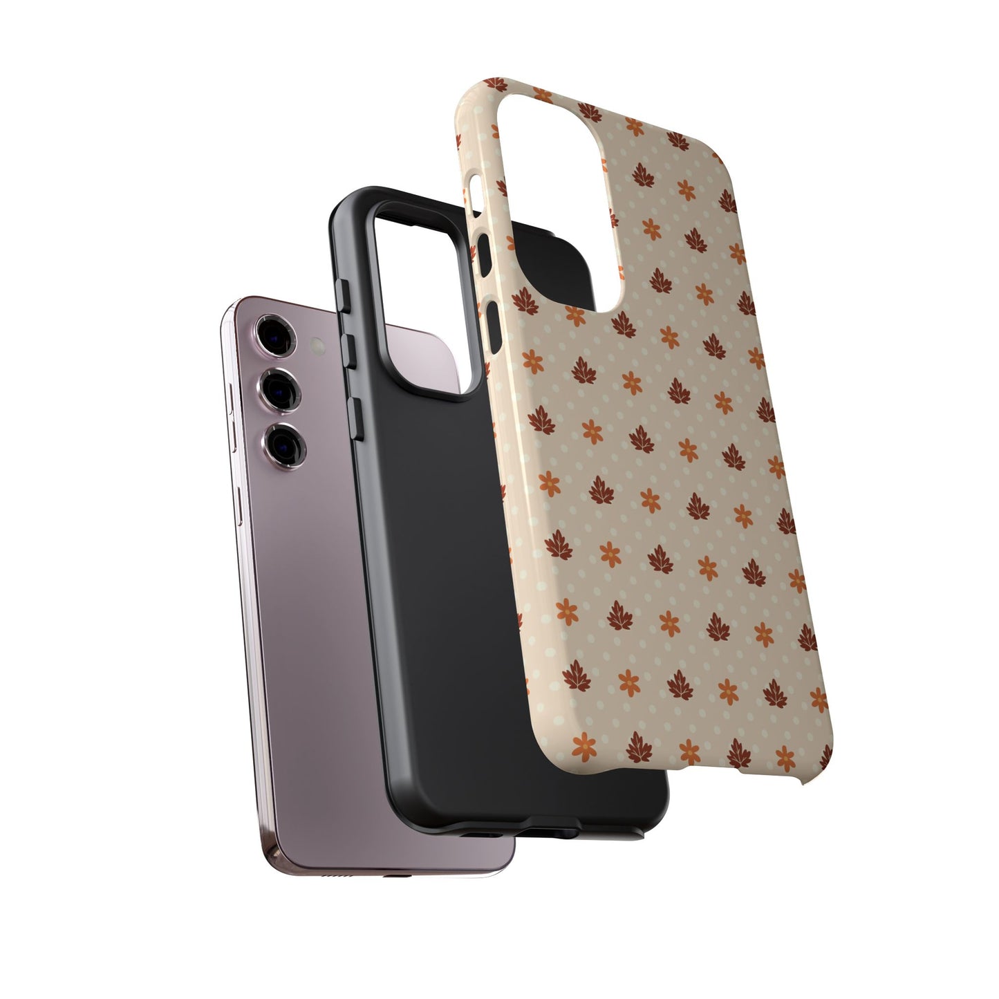 Beige Fall Floral Polka Dot Samsung Case