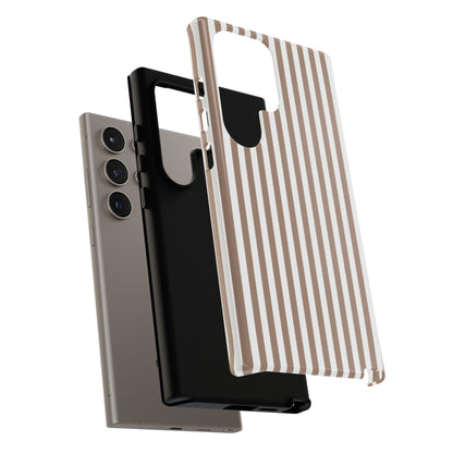 Beige & White Stripe Samsung Case