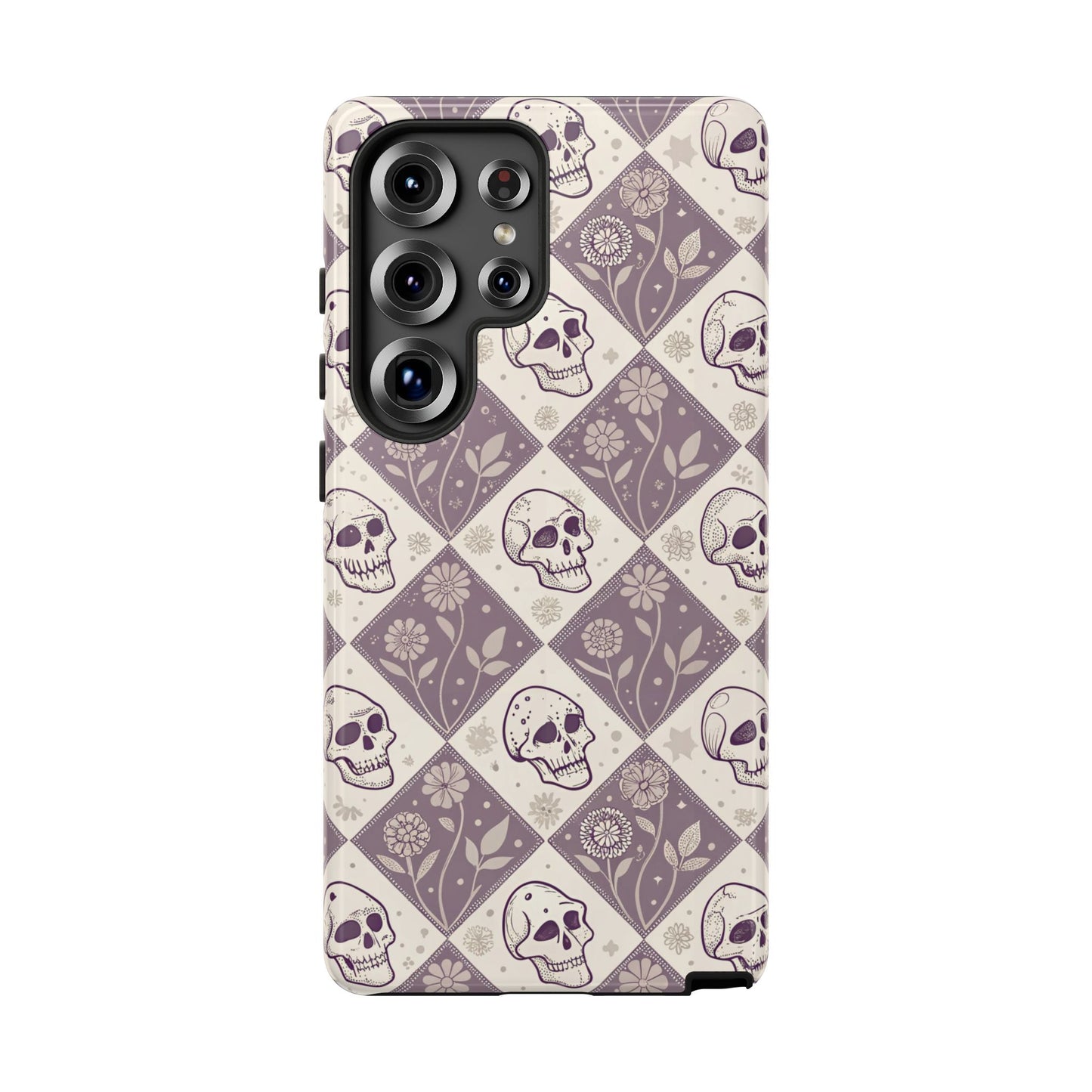Vintage Skull & Floral Diamond Samsung Case
