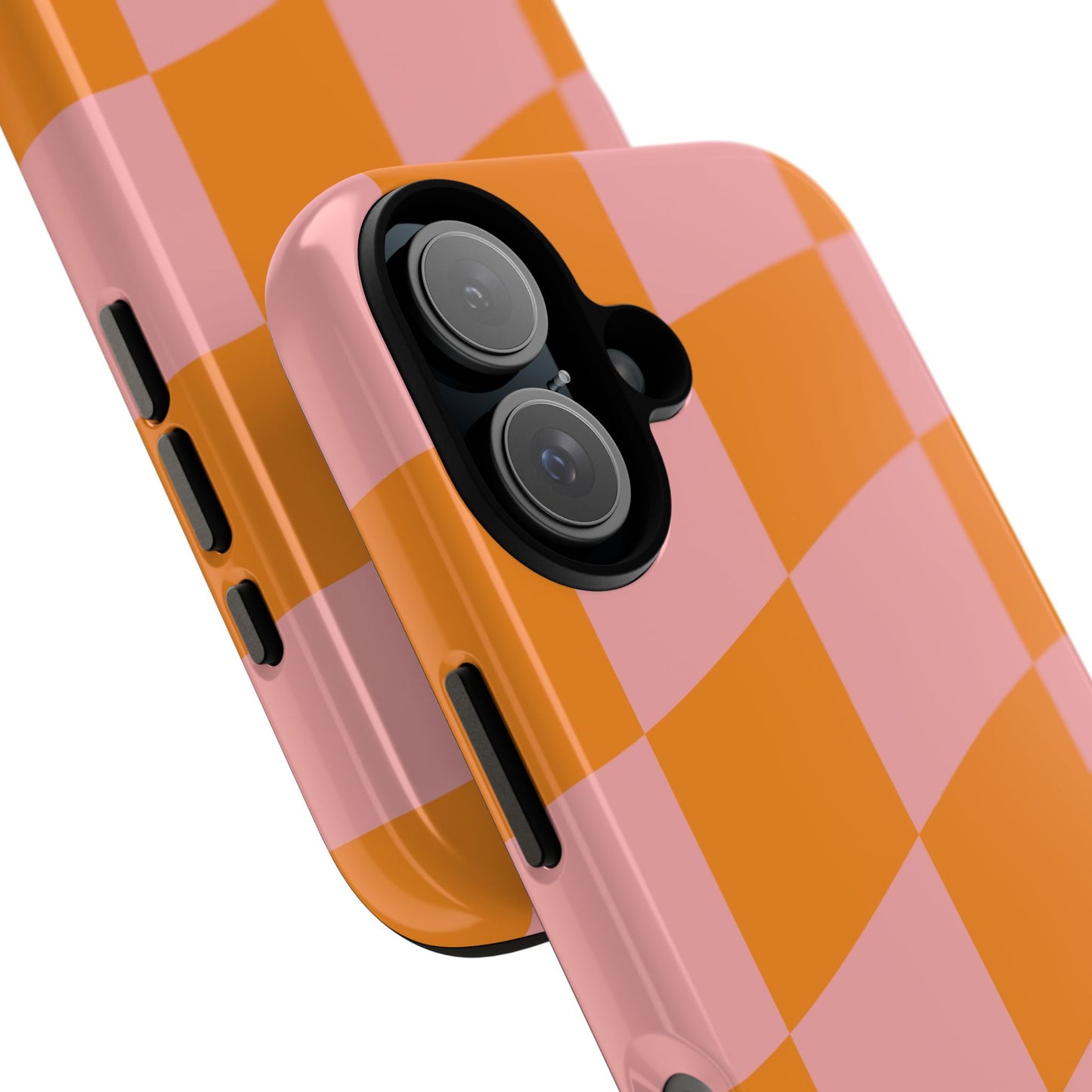 Pink & Orange Wavy Checker iPhone Case