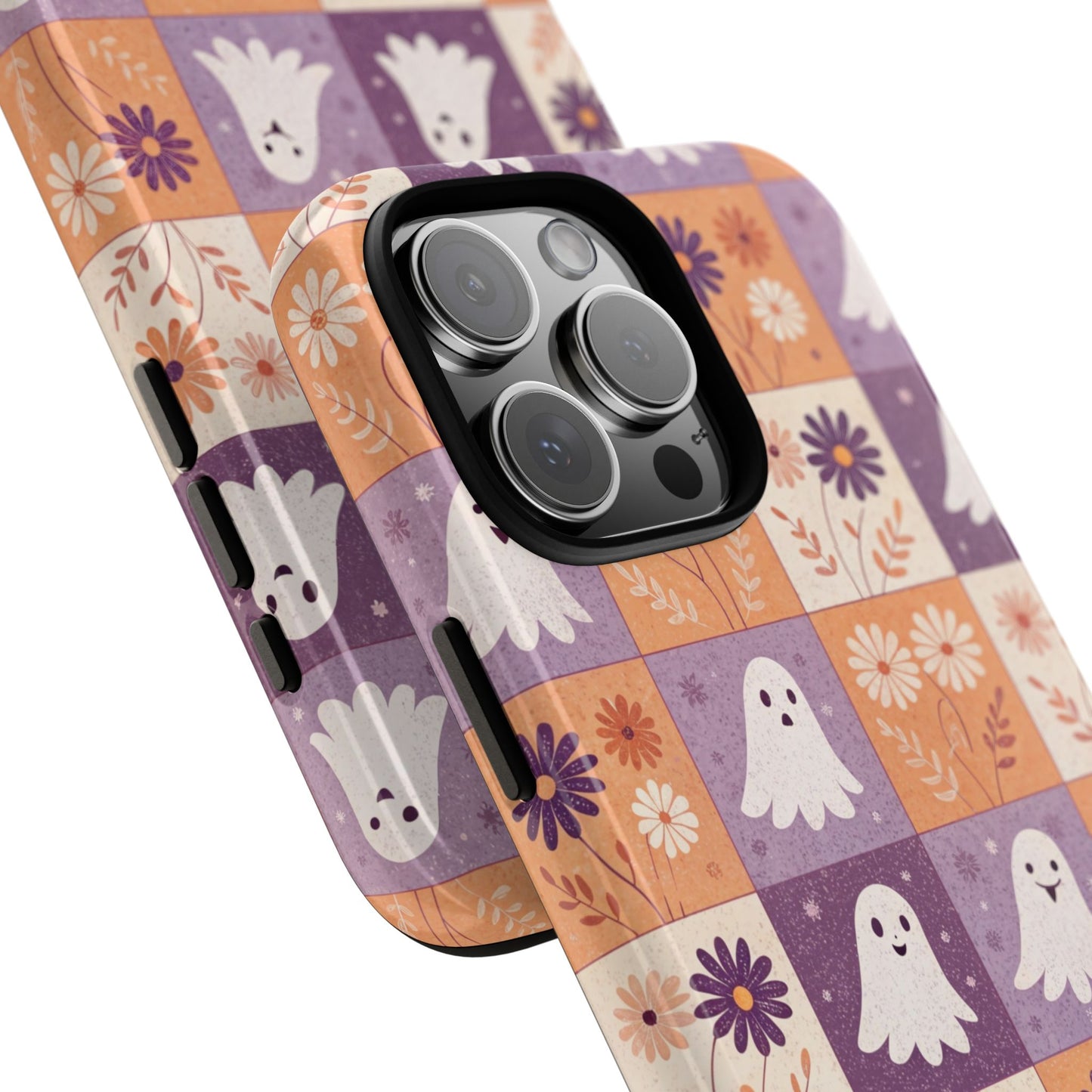 Ghost Floral Checkerboard iPhone Case