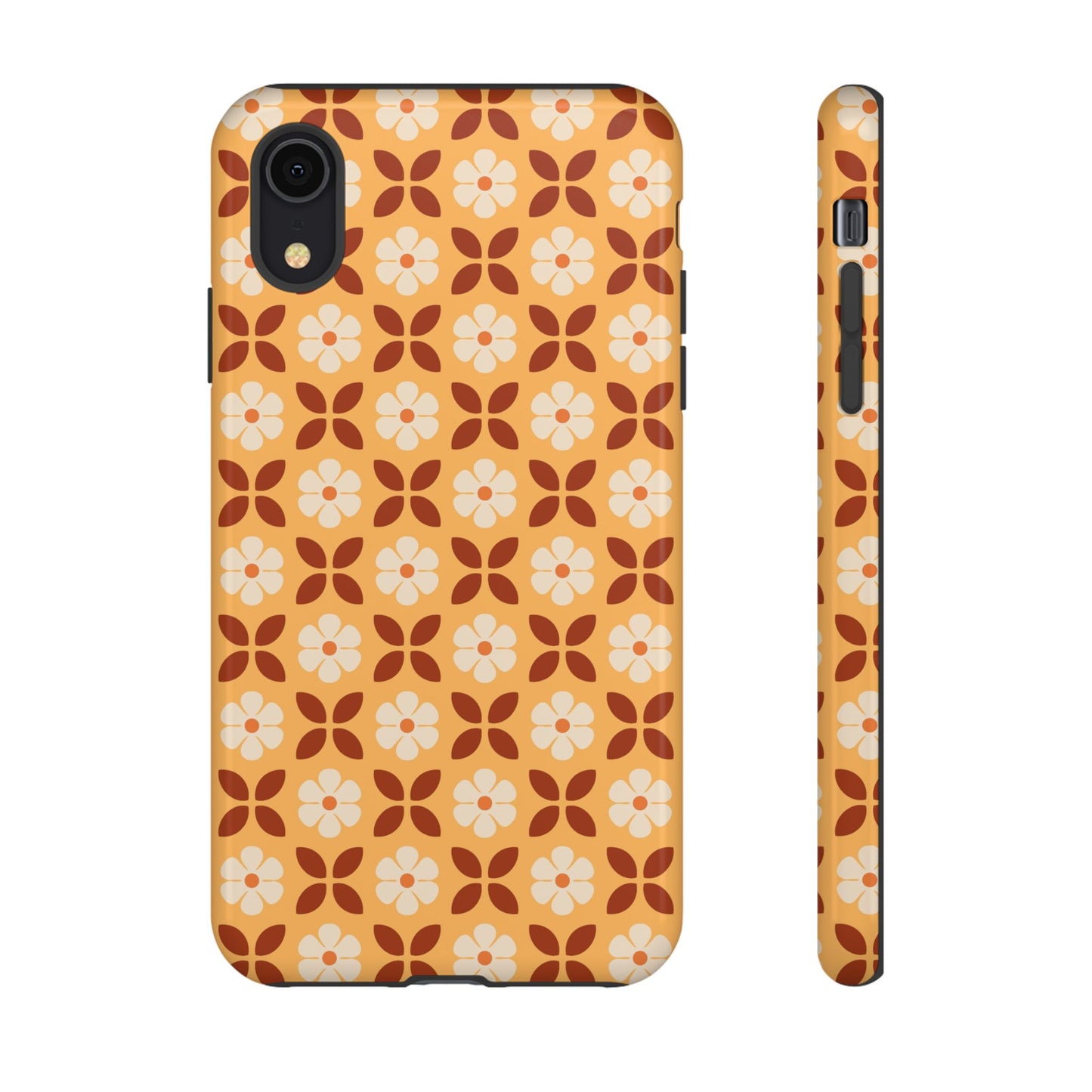 Retro Orange Flower Power iPhone Case