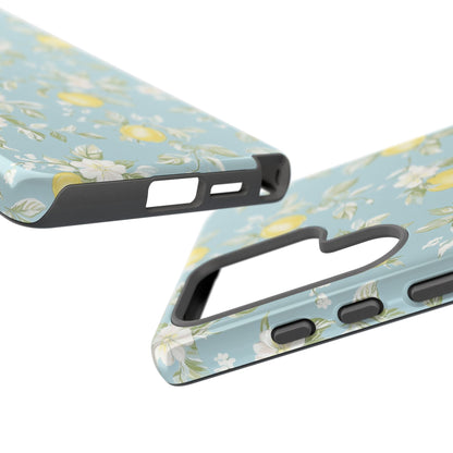 Lemon Blossom Blue Samsung Case