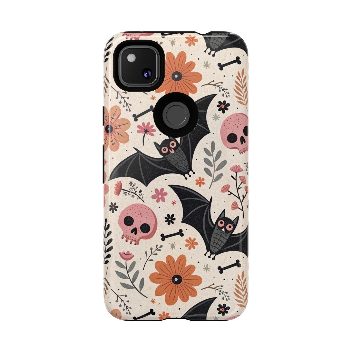 Floral Bats & Skulls Halloween Google Pixel Case