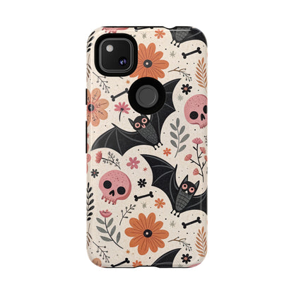 Floral Bats & Skulls Halloween Google Pixel Case
