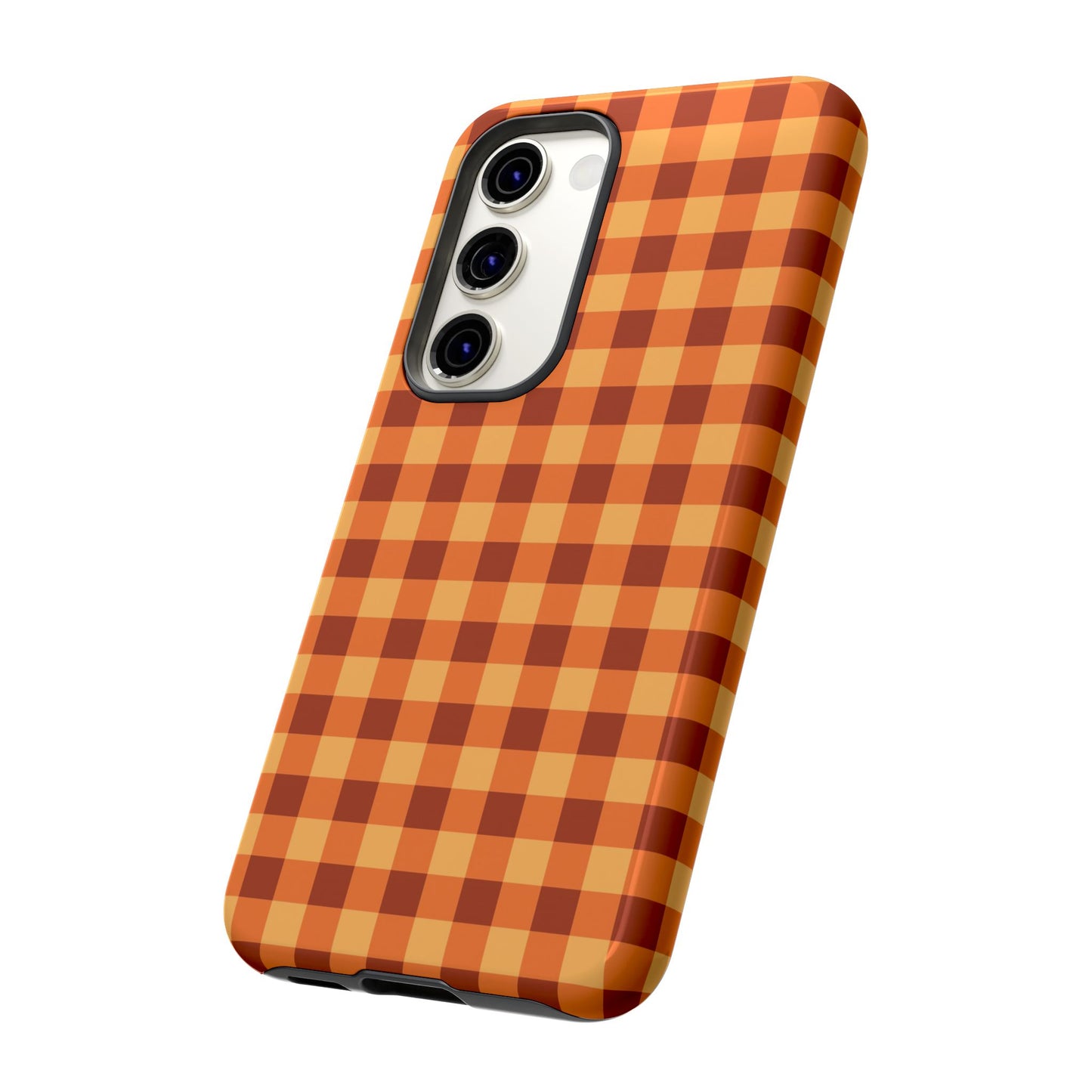 Orange Gingham Checkered Samsung Case