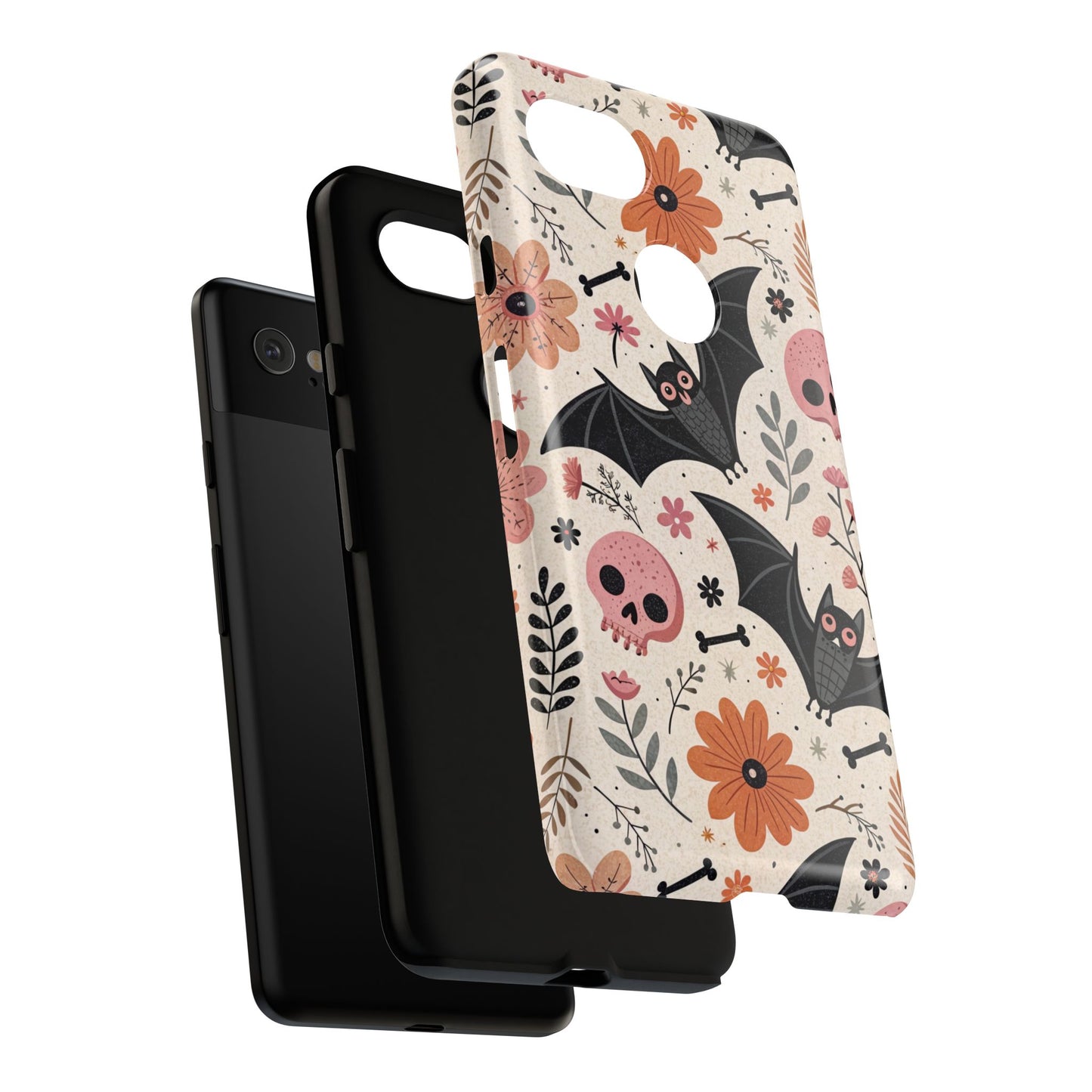 Floral Bats & Skulls Halloween Google Pixel Case