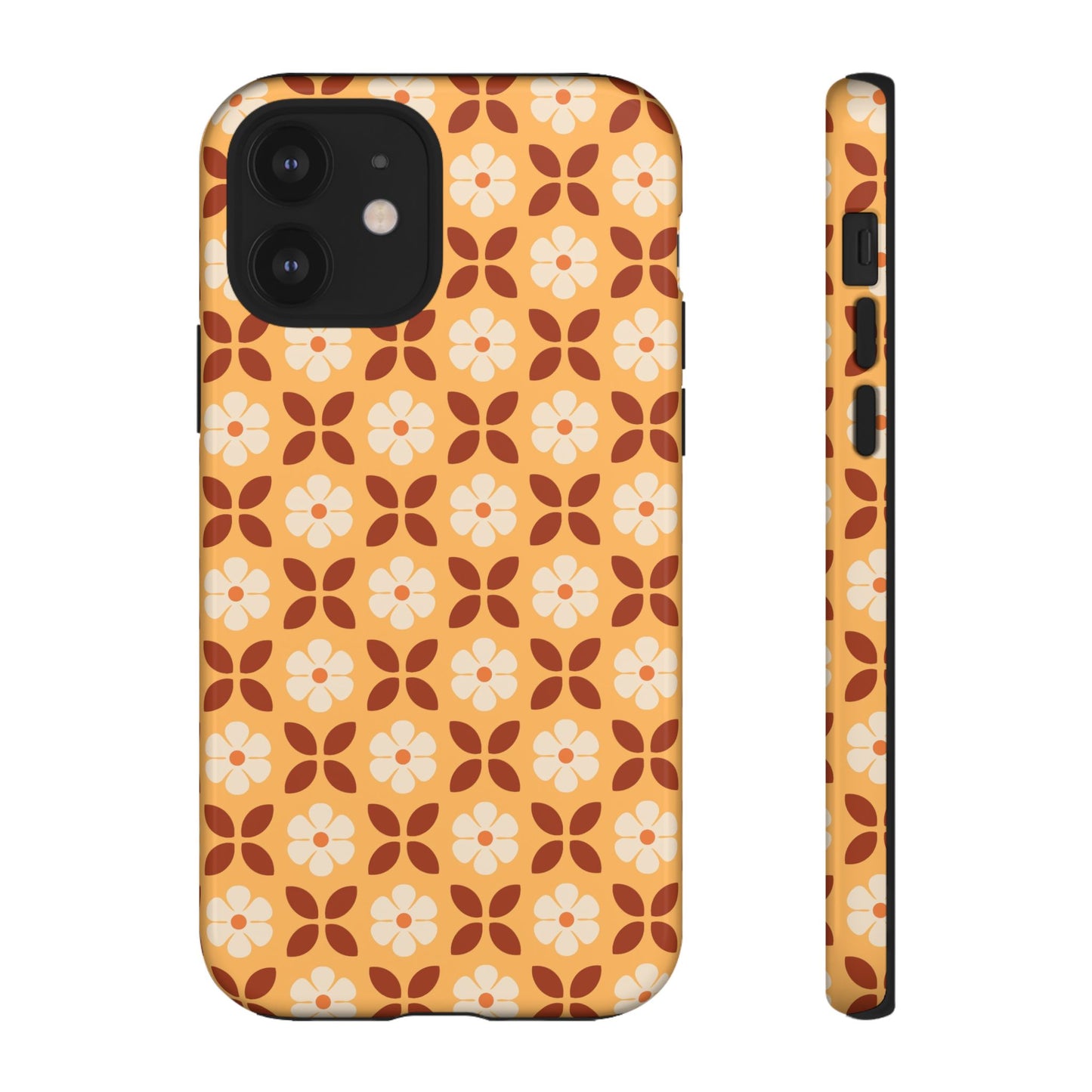 Retro Orange Flower Power iPhone Case