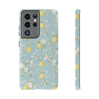 Lemon Blossom Blue Samsung Case