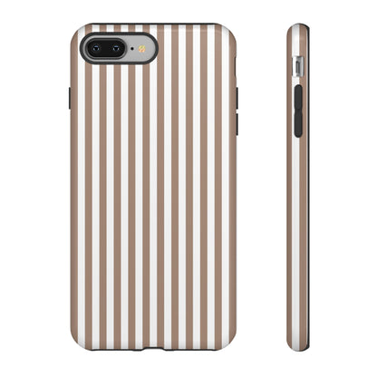 Beige & White Stripe iPhone Case