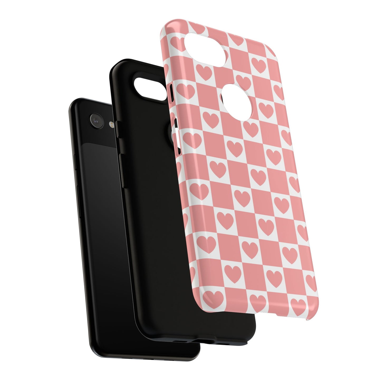 Pink Heart Checkerboard Google Pixel Case