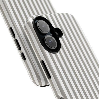 Gray & White Stripe iPhone Case