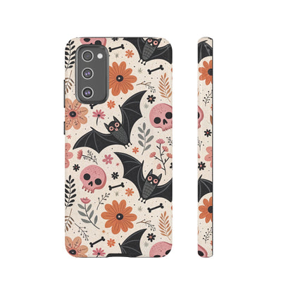 Floral Bats & Skulls Halloween Samsung Case