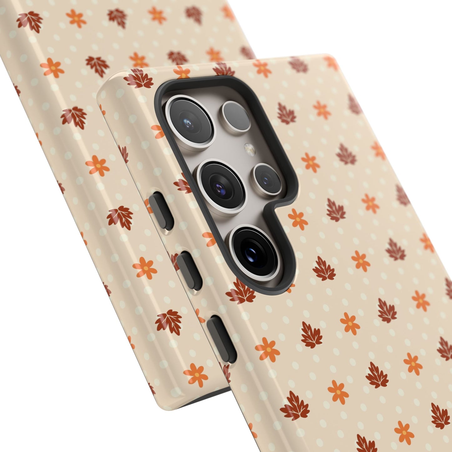 Beige Fall Floral Polka Dot Samsung Case
