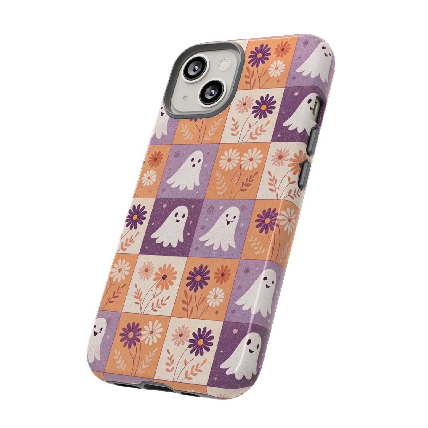 Ghost Floral Checkerboard iPhone Case