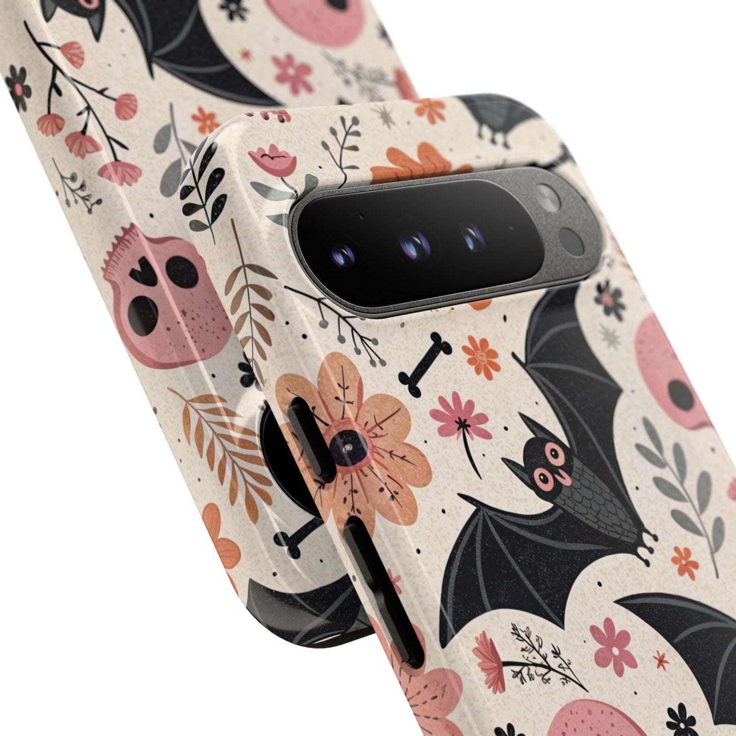 Floral Bats & Skulls Halloween Google Pixel Case