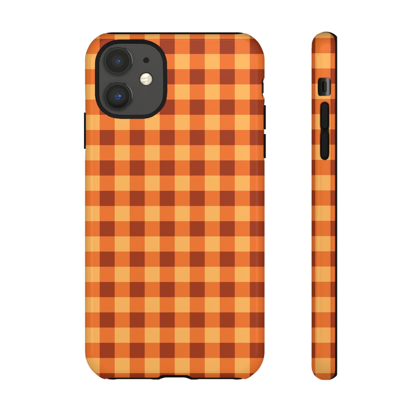 Orange Gingham Checkered iPhone Case