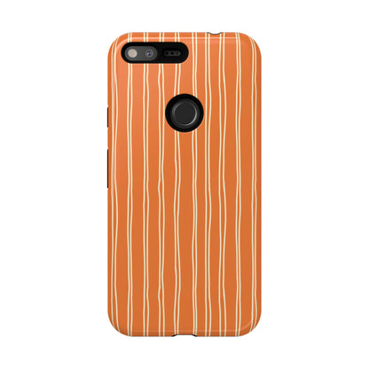 Orange Vertical Stripe Phone Google Pixel Case
