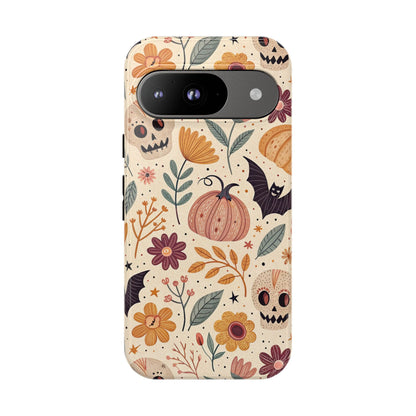Halloween Skulls & Pumpkins Floral Google Pixel Case