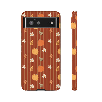 Pumpkin Spice Floral Stripe Google Pixel Case