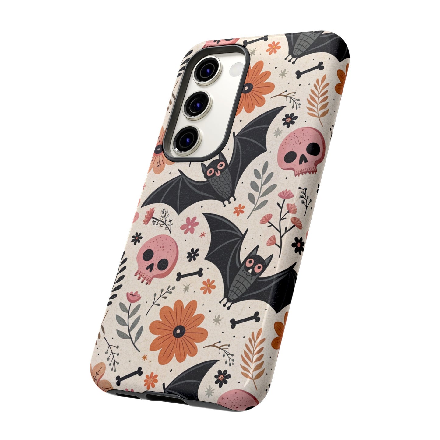 Floral Bats & Skulls Halloween Samsung Case