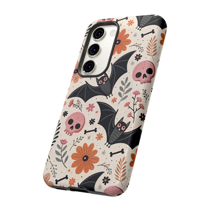 Floral Bats & Skulls Halloween Samsung Case