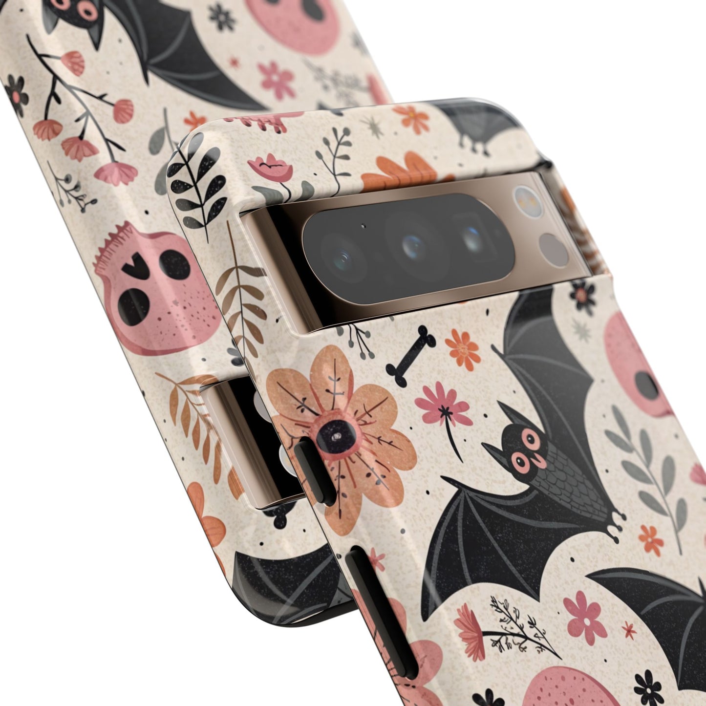 Floral Bats & Skulls Halloween Google Pixel Case