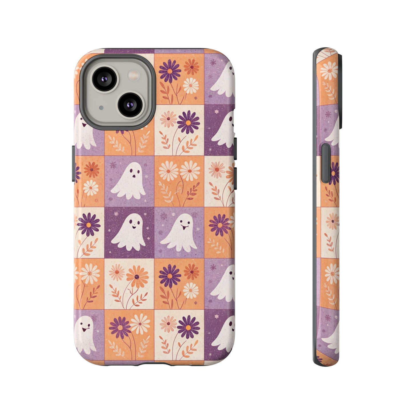 Ghost Floral Checkerboard iPhone Case