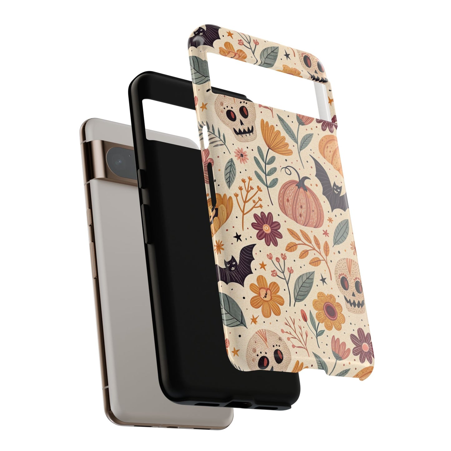 Halloween Skulls & Pumpkins Floral Google Pixel Case