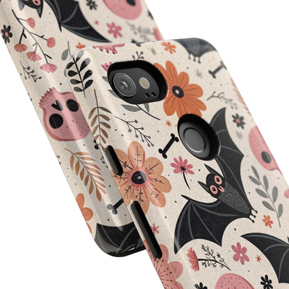 Floral Bats & Skulls Halloween Google Pixel Case