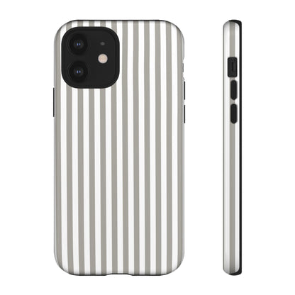 Gray & White Stripe iPhone Case