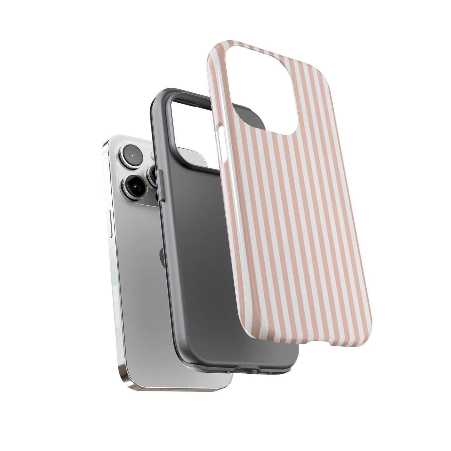 Blush & White Stripe iPhone Case