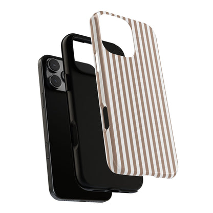 Beige & White Stripe iPhone Case