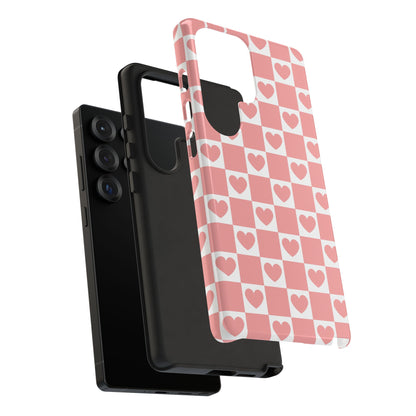 Pink Heart Checkerboard Samsung Case