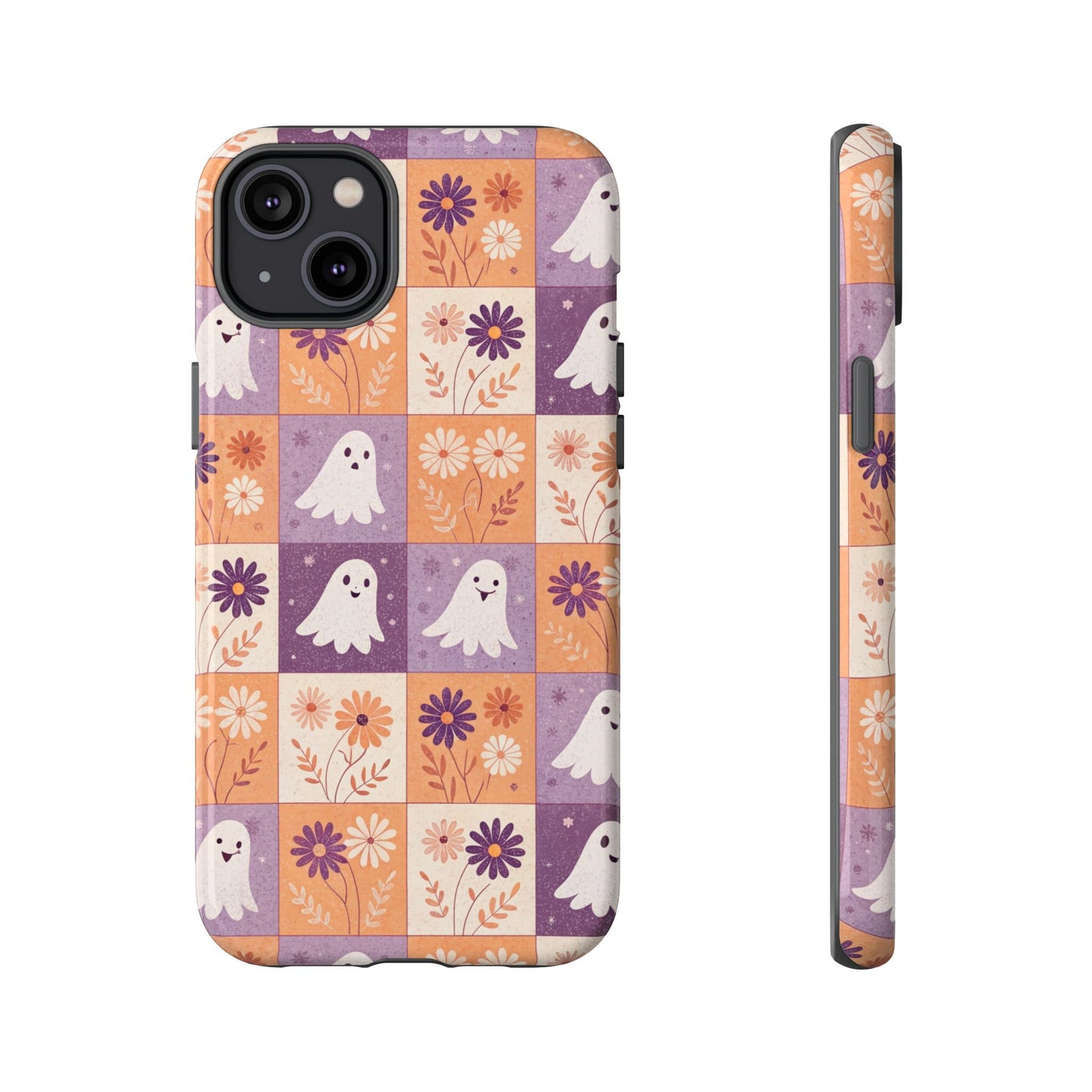 Ghost Floral Checkerboard iPhone Case