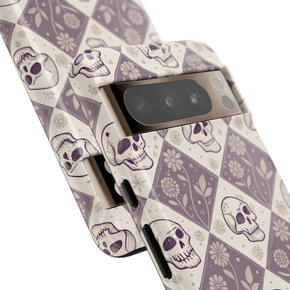 Vintage Skull & Floral Diamond Google Pixel Case