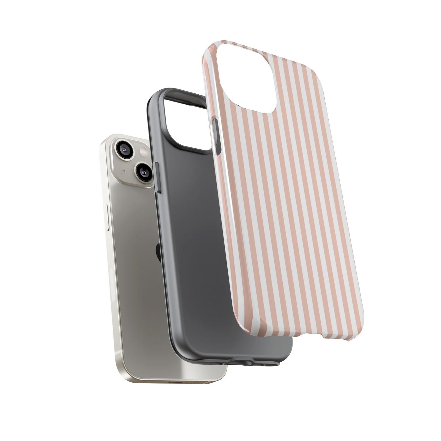 Blush & White Stripe iPhone Case