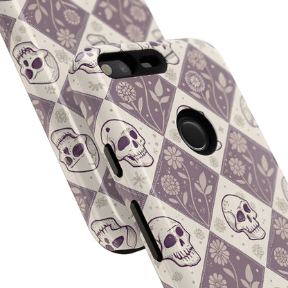 Vintage Skull & Floral Diamond Google Pixel Case